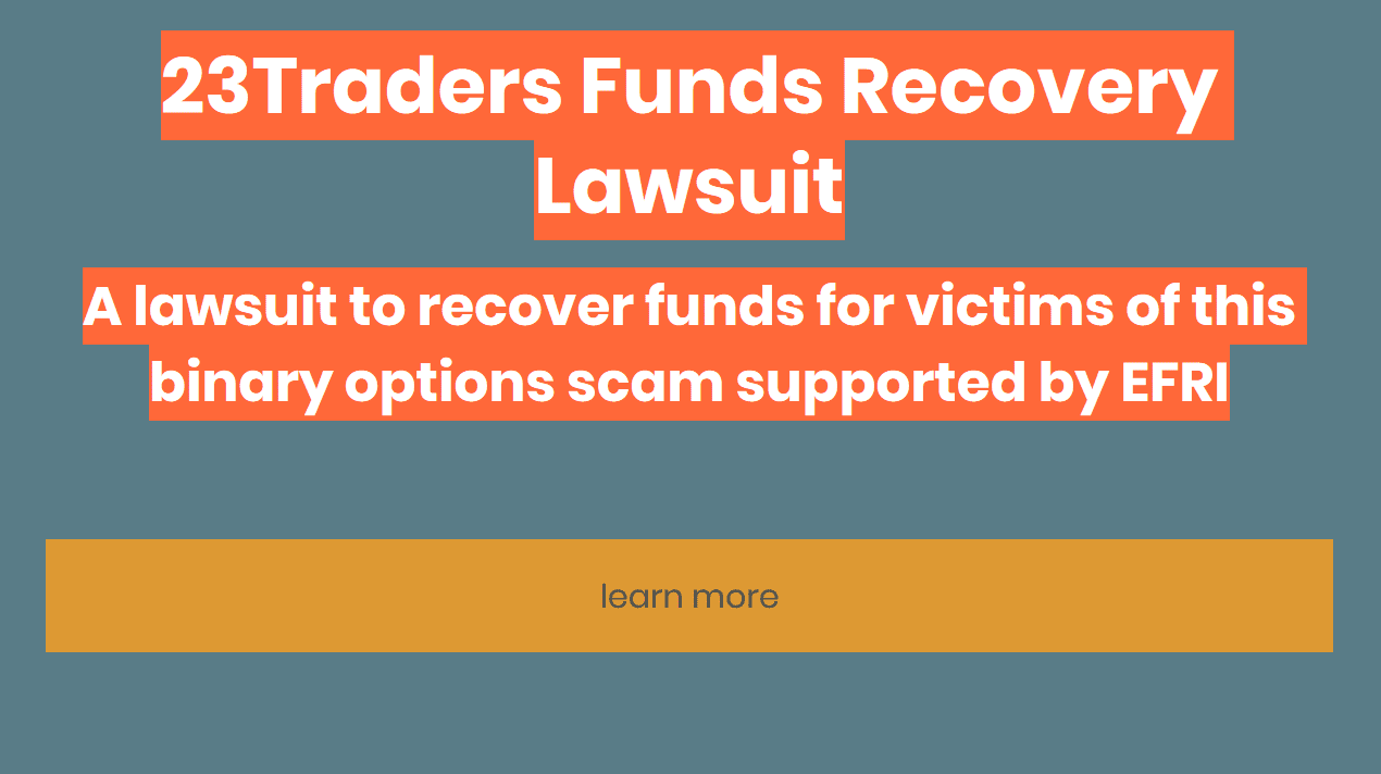 EFRI supports funds recovery lawsuit 23traders