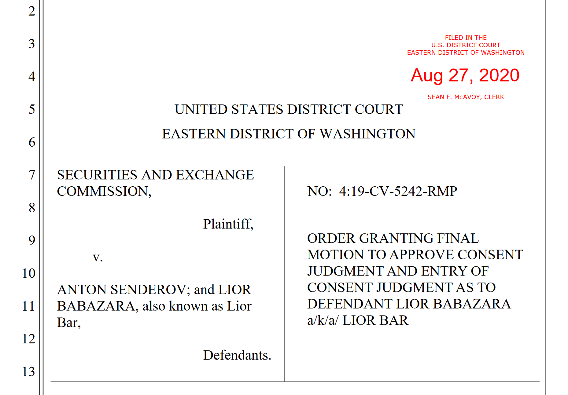 SEC receives final order in LBinary and Ivory Options complaint