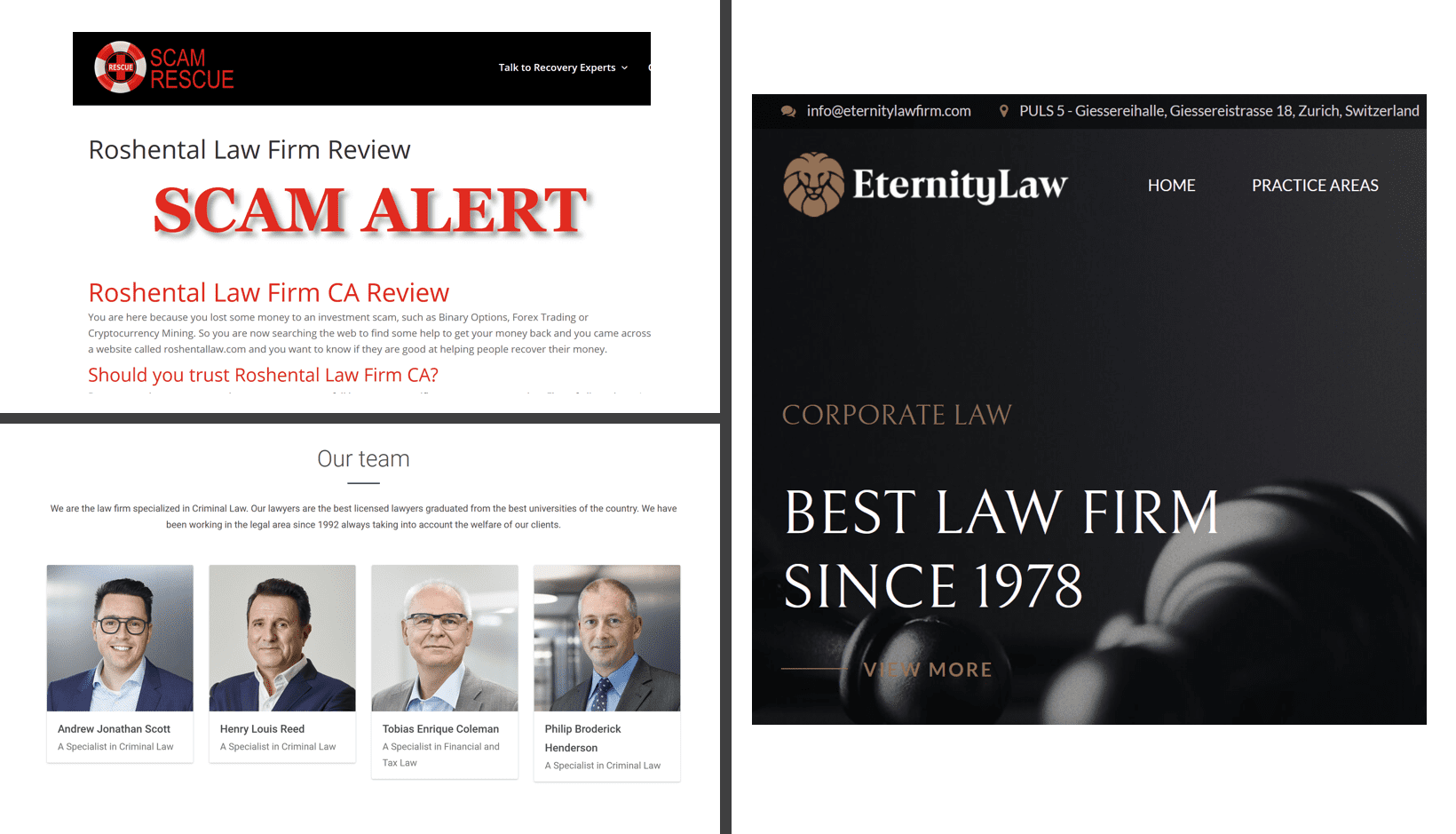 Investor Warning against Eternety Law fund recovery scam