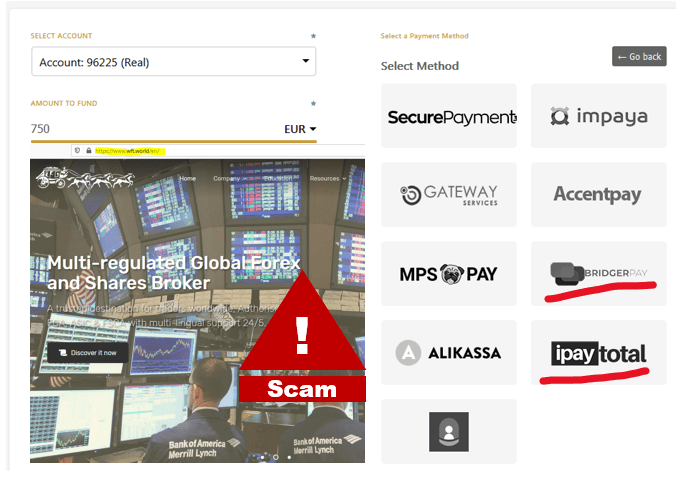 FCA warns against WFT Broker scam with iPayTotal and BridgerPay