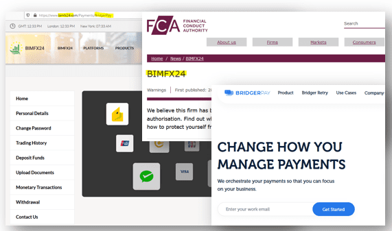 FCA warning against BimFX24 broker scam with BridgerPay