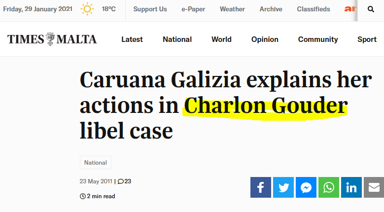 Charlon Gouder and murdered journalist Daphne Caruana Galizia