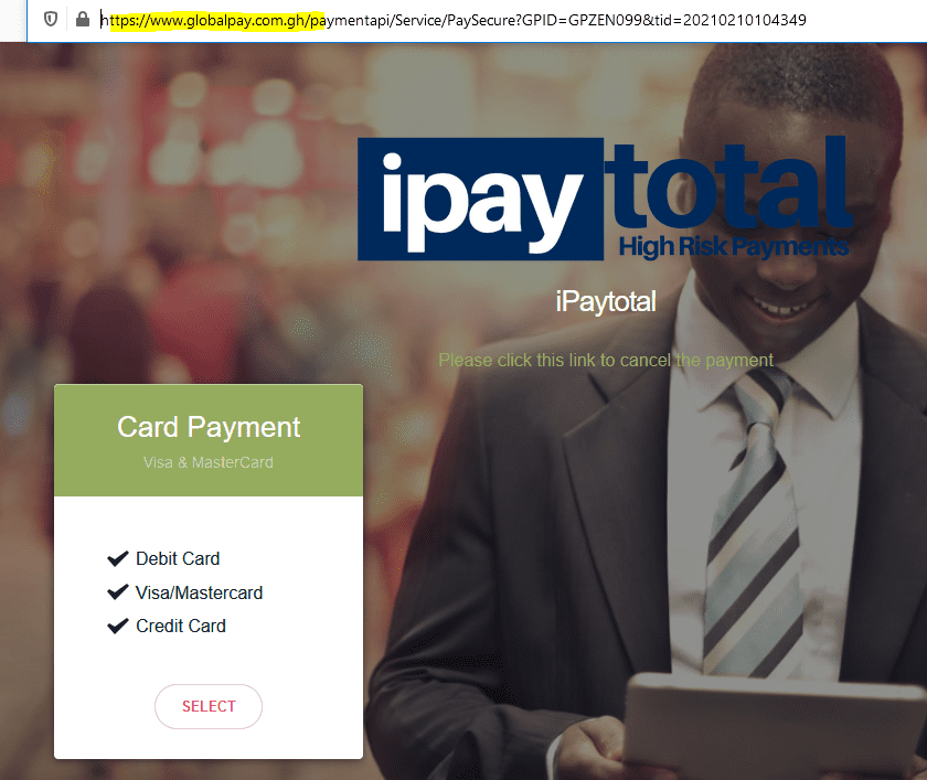 iPayTotal works with Global Payments