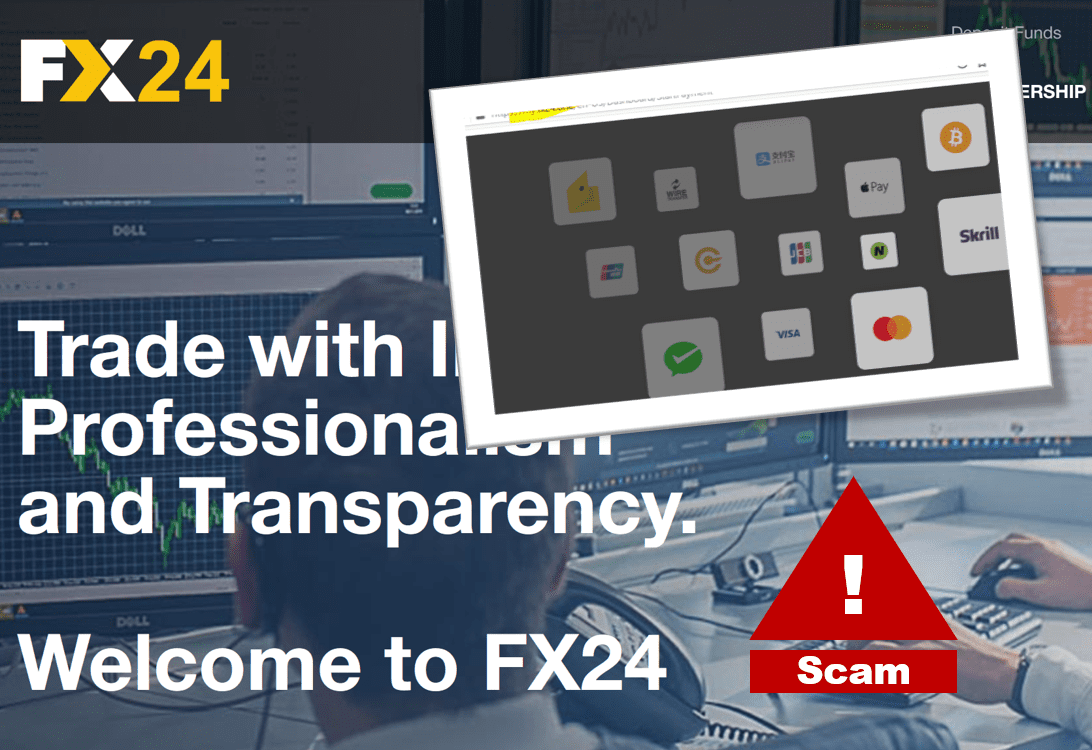 Investor warning FX24 broker scam with BridgerPay