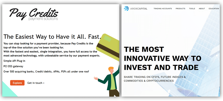 Investor warning AroxCapital facilitated by Pay Credits