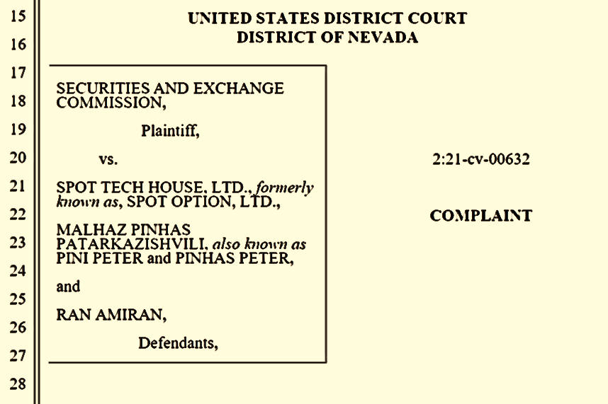 SEC complaint against SpotOption