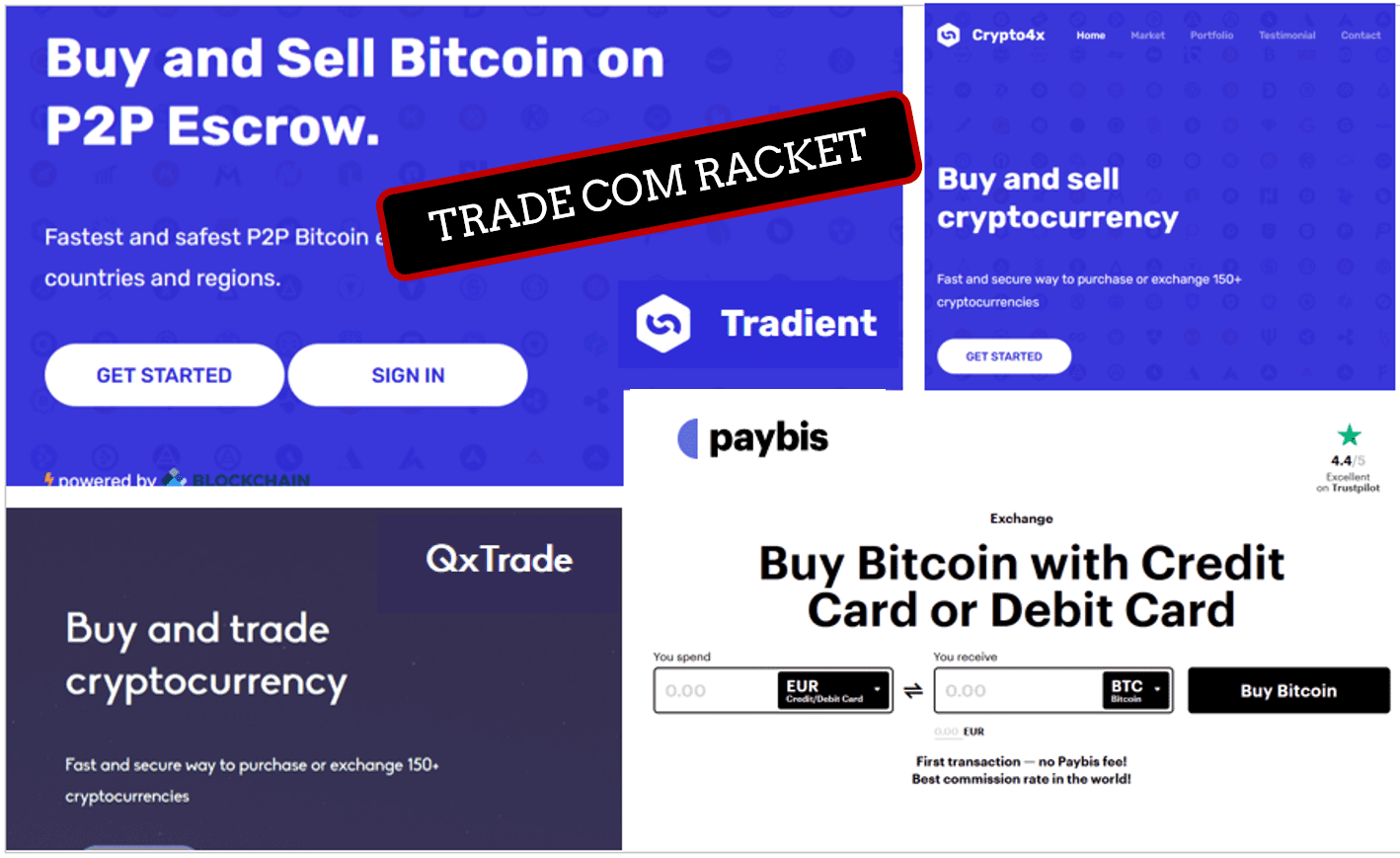 Trade Com Racket and its crypto payment facilitators