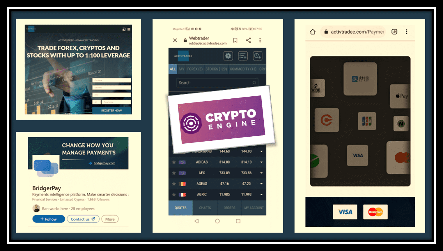 ActivTradee scam facilitated by BridgerPay and CryptoEngine fraud campaign