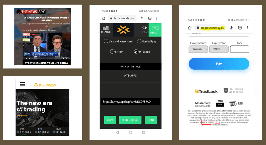 BTC Trends broker scam facilitated by The News Spy fraud campaign