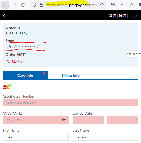 ProfitMarket and LPLFinances scam facilitated by iPasspay