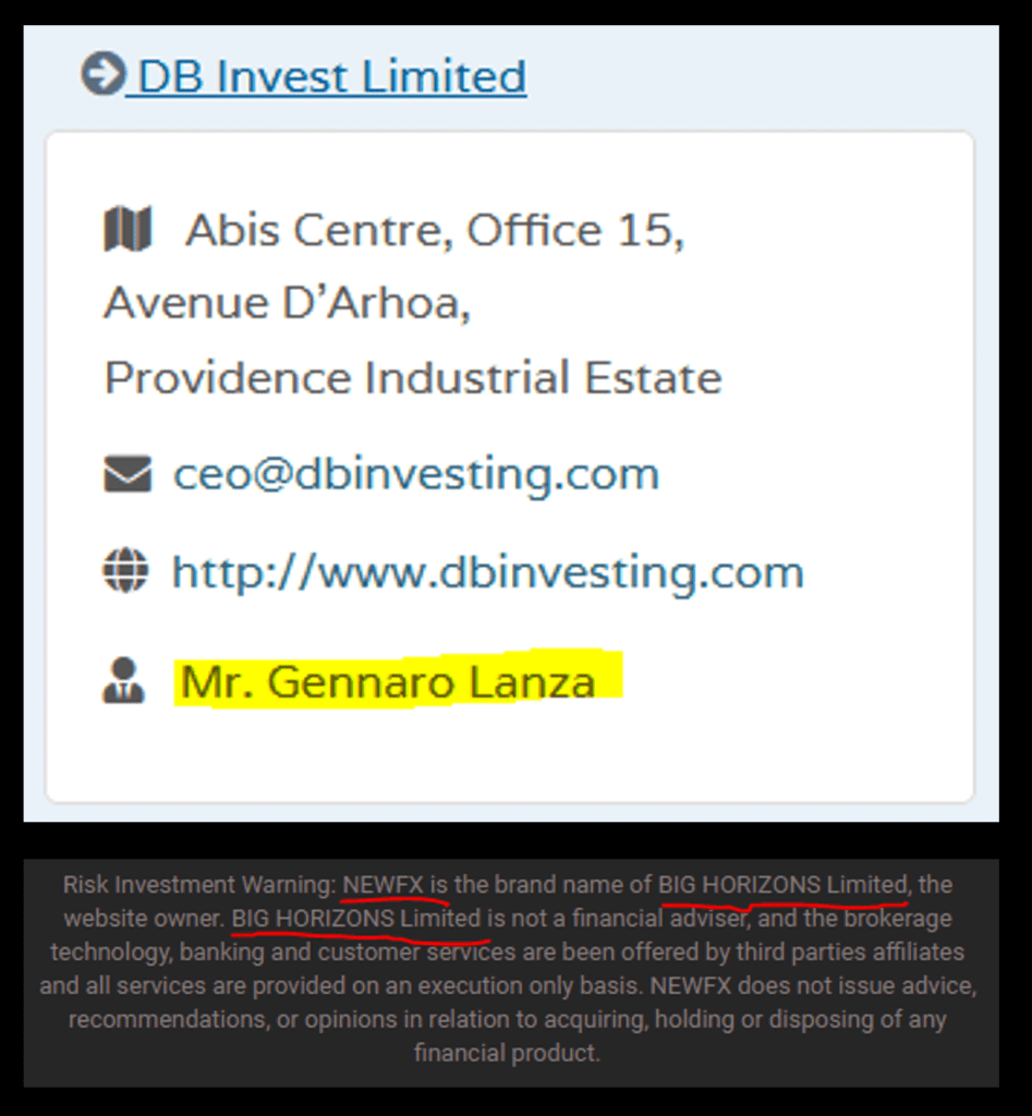 DB Invest with DBInvesting and NewFX with Big Horizons Ltd  