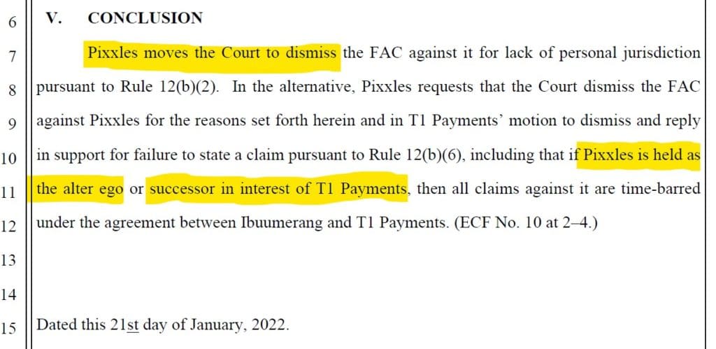 Pixxles motion to dismiss the fraud complaint