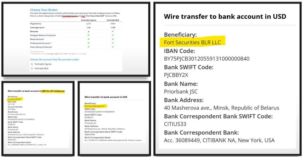 Fortrade offshore onboarding and the bank accounts