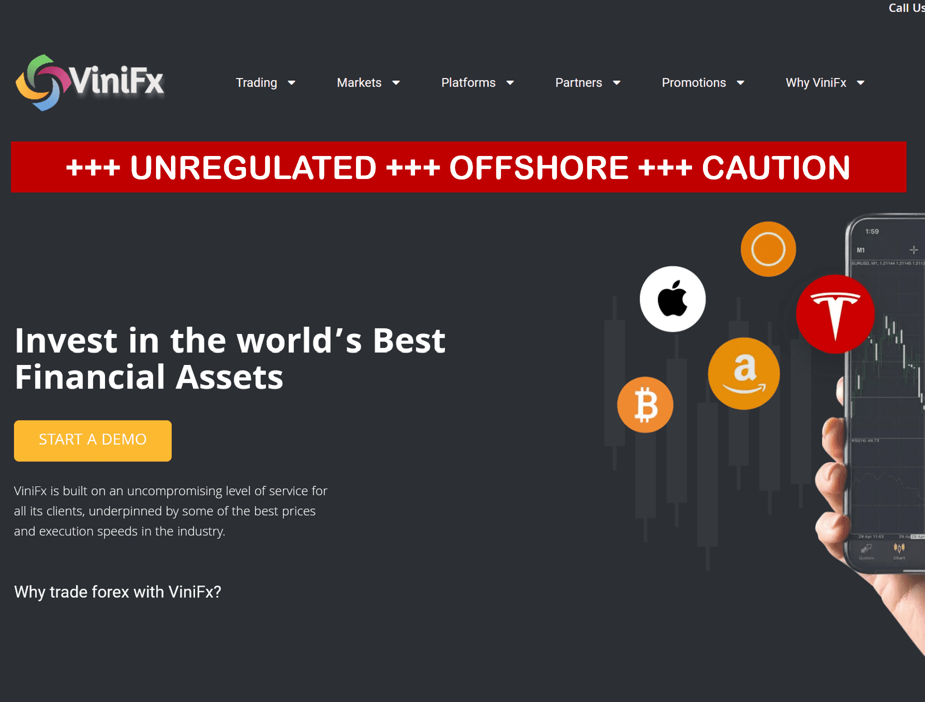 warning against offshore broker ViniFX