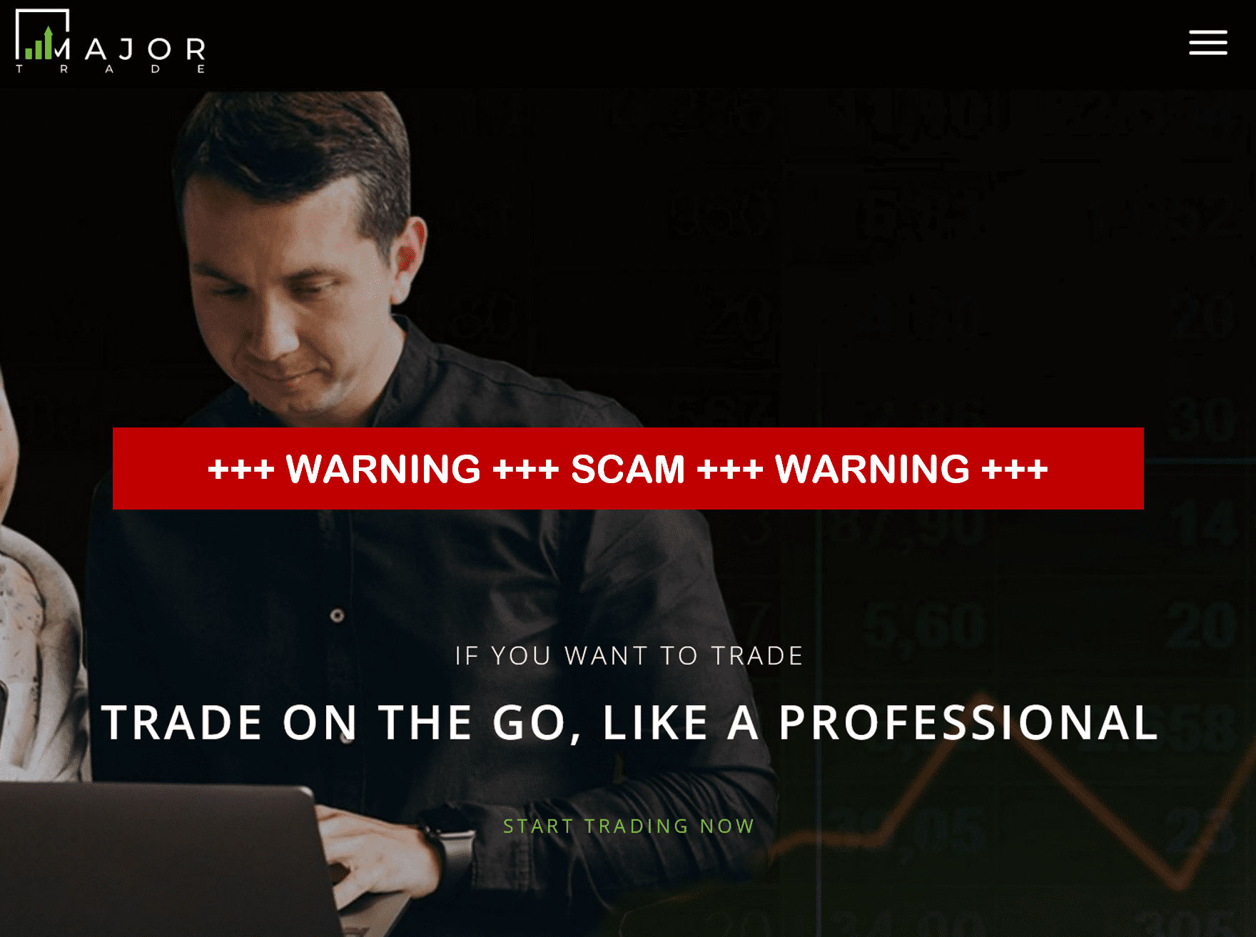 investor warning against MajorTrade broker scam on FinTelegram