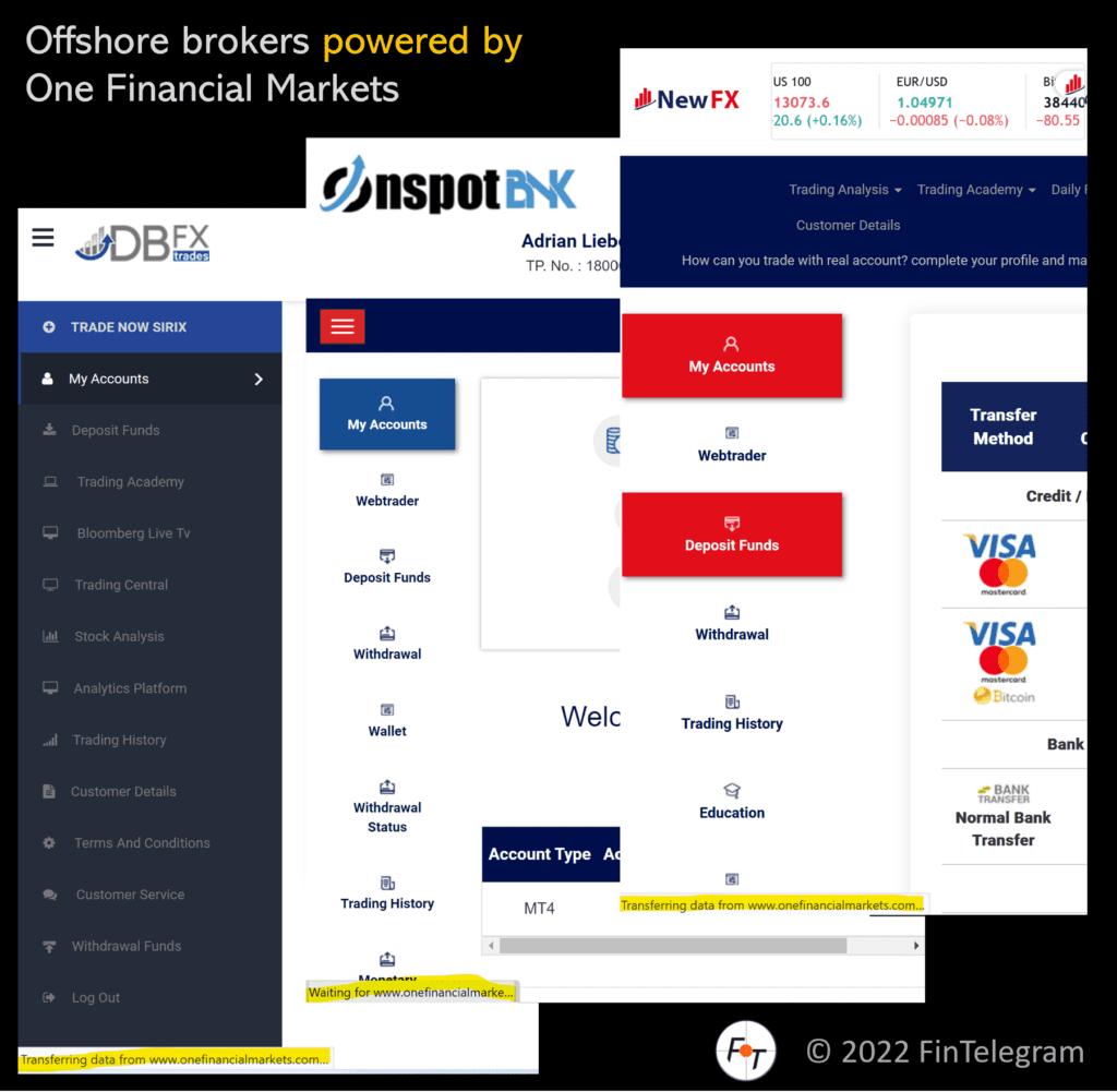 Offshore brokers NewFX OnspotBKN and DBFX are powered by FCA-regulated One Financial Markets