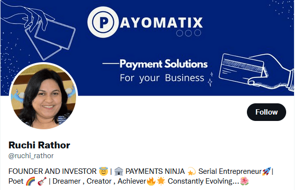 iPayTotal co-founder Ruchi Rathor and Payomatix