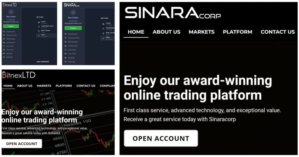 SinaraCorp and BitnexLTD are only two brands of a huge cybercrime network