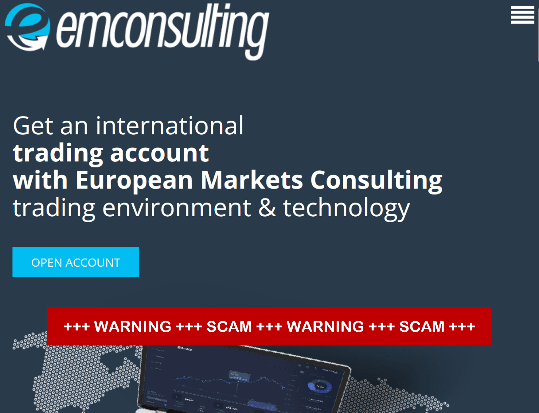 Investor warning against EMConsulting broker scam