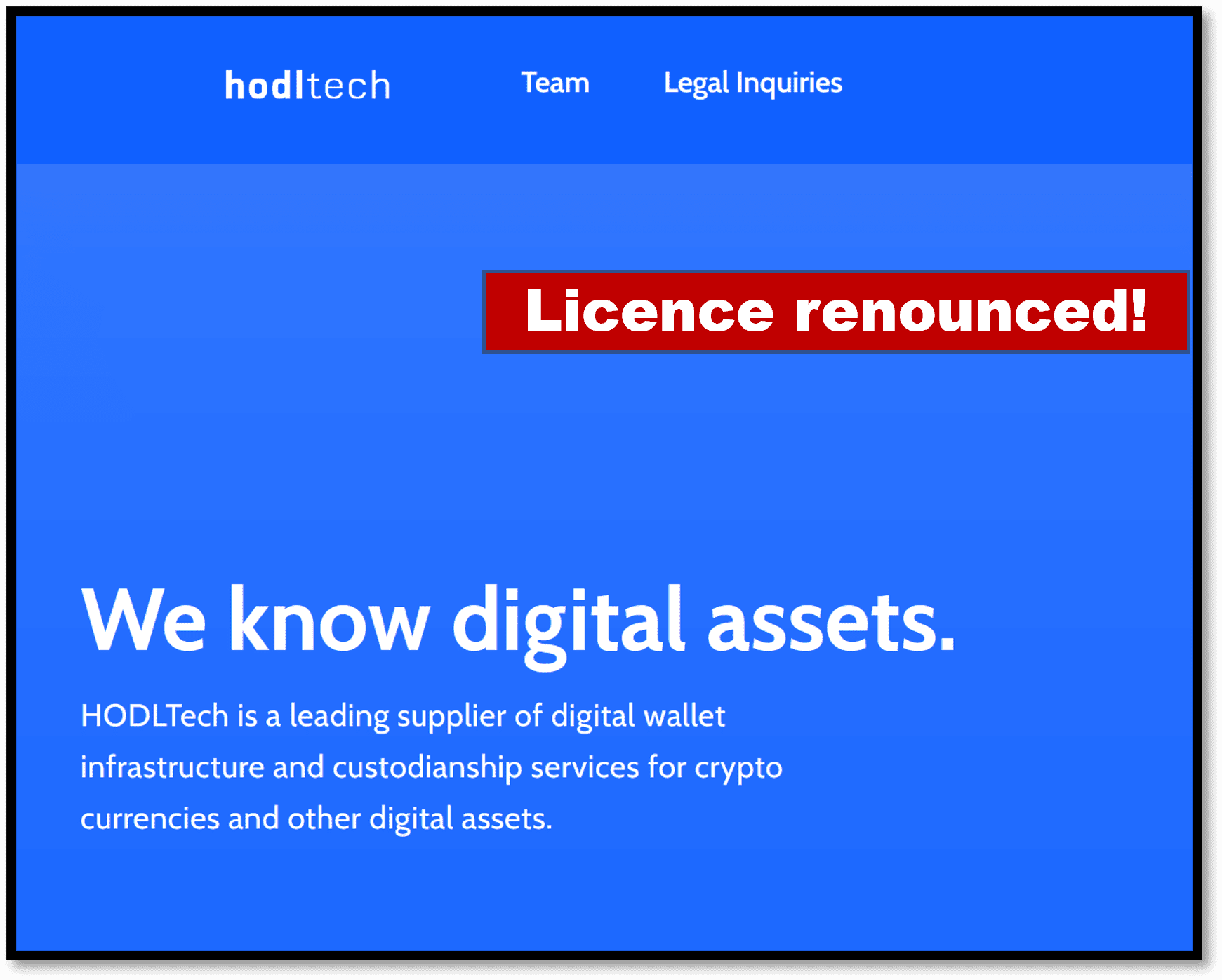 HODLtech renounced Estonian crypto license