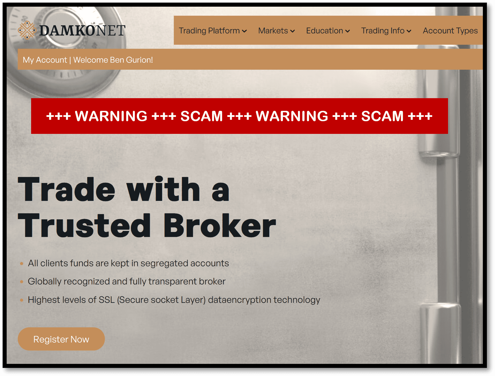 investor warning against Damkonet broker scam