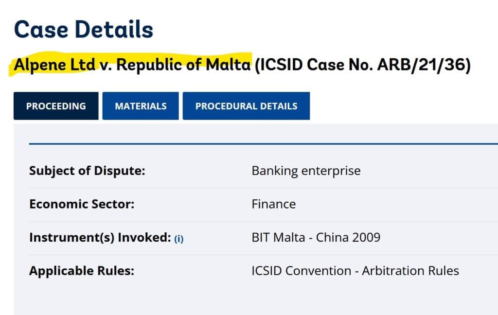 ICSIC arbitrage case Pilatus vs Malta