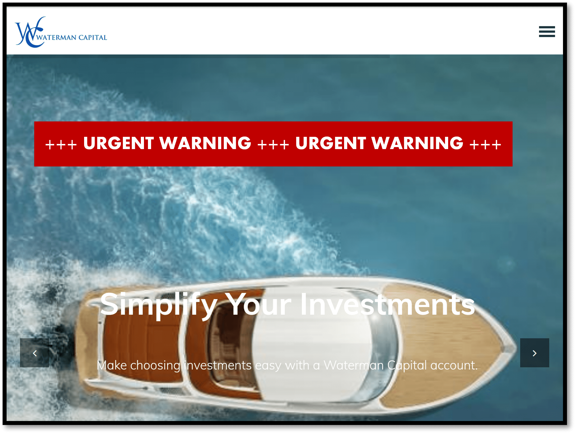 Investor warning against Waterman Capital