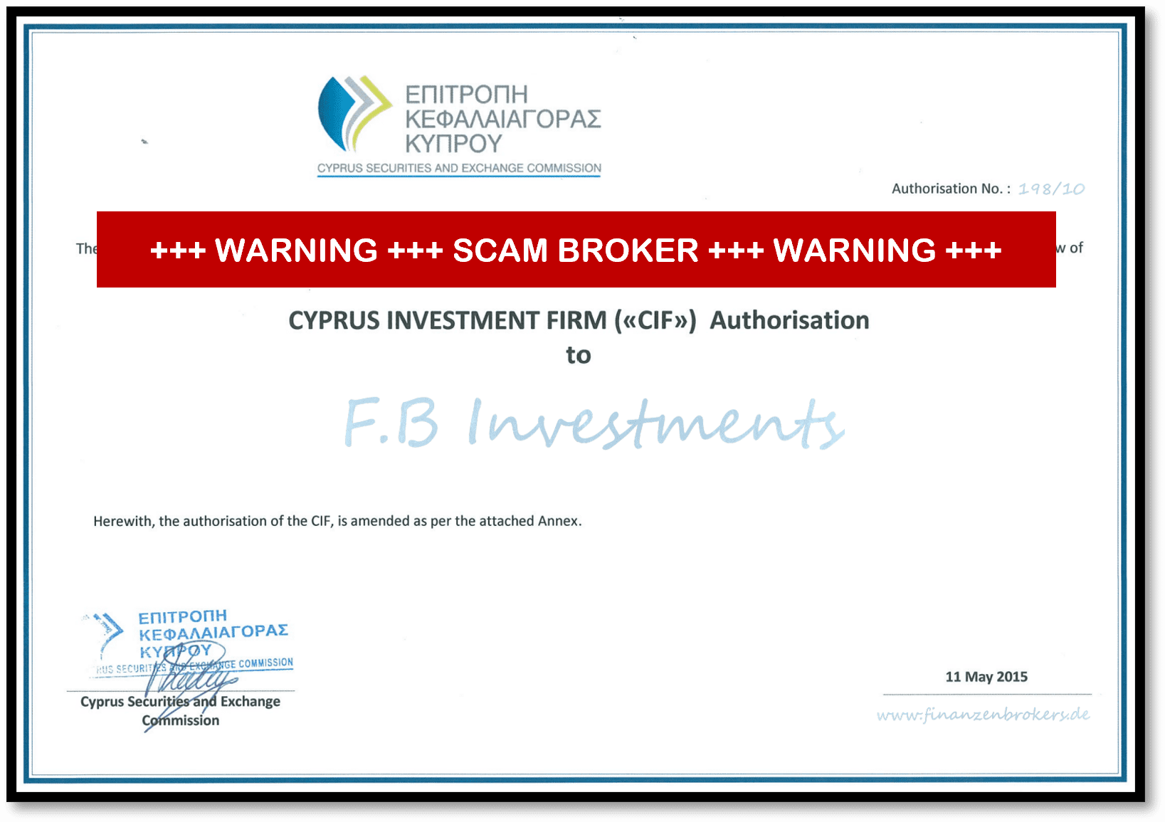 Investor warning against Finanzen Brokers