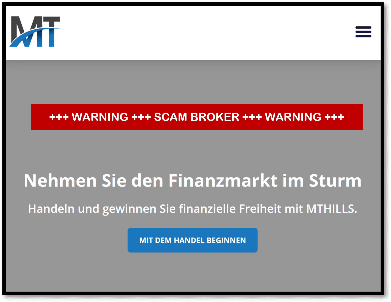 FinTelegram warns against broker scam MT Hill