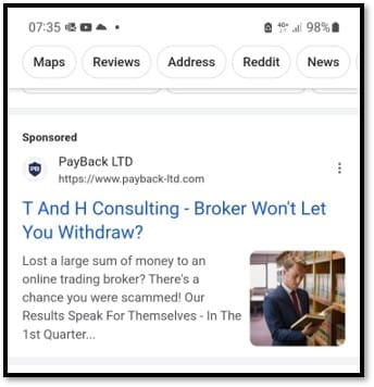 Payback makes Google Ads with T and H Consulting