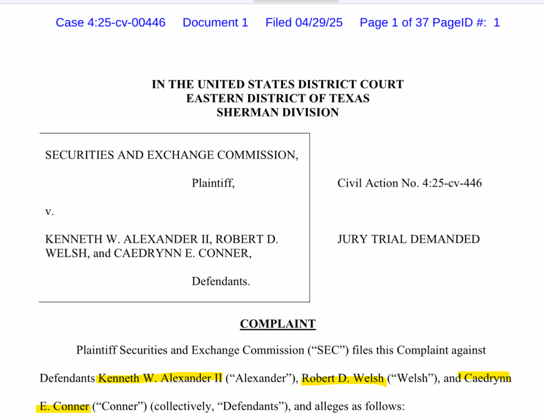 SEC Complaint against Ponzi scheme operators