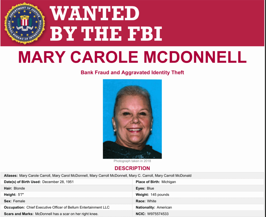 True Crime producer Mary Carole McDonnell wanted by the FBI over bank fraud