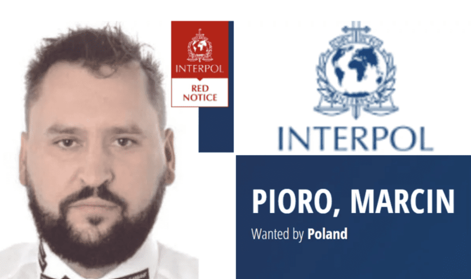Crypto entrepreneur Marcin Pioro wanted by Interpol via Red Notice